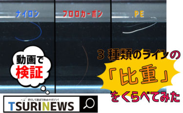 【動画あり】比重が違う代表的なライン3種類の『沈下速度』を検証