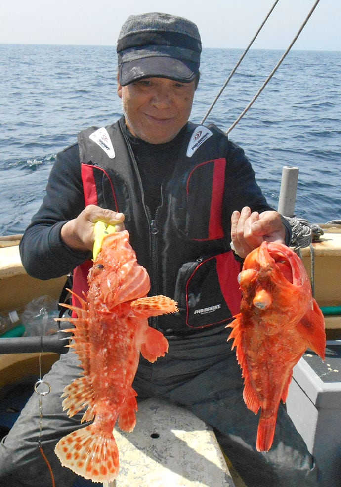 根魚五目釣りで船中オニカサゴ＆オキメバルほぼ全員安打【第二二三丸】