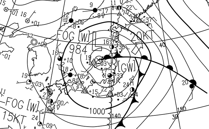 天気図から「風」を読む方法　高気圧から低気圧へ真っ直ぐ吹くは間違い？