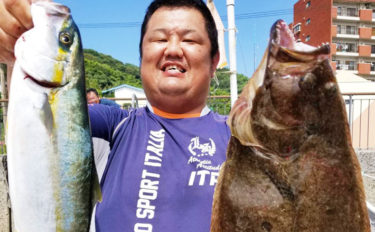 泳がせ釣りで67cmヒラメ頭　活きエサのハリ付け方がキモ【福岡県】