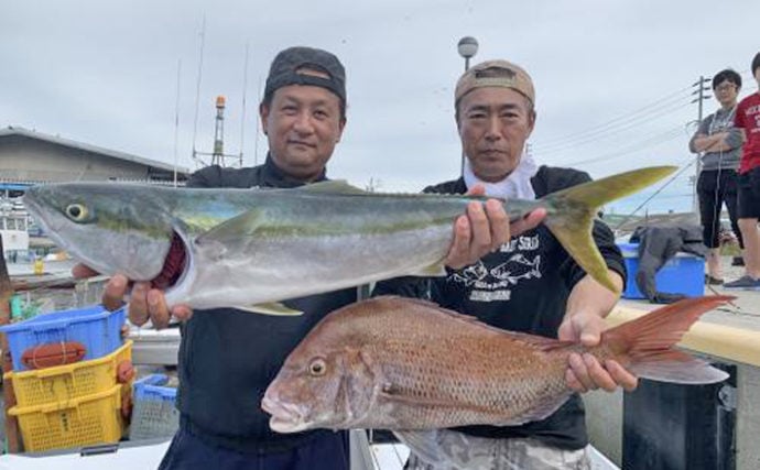 【愛知県】船釣り釣果速報　ウタセエビエサで60cm超マダイに青物！