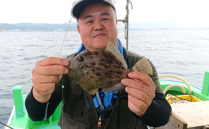 船カワハギ釣行で27cm頭に良型連発　時合いでダブルヒットも【山口】