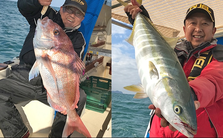 浅場のタイラバで78cmマダイ ジギングでは73cmブリも【芦屋沖