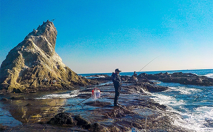 沖磯フカセ釣りで37cm頭メジナ4尾　周囲では45cmも【エボシ岩】