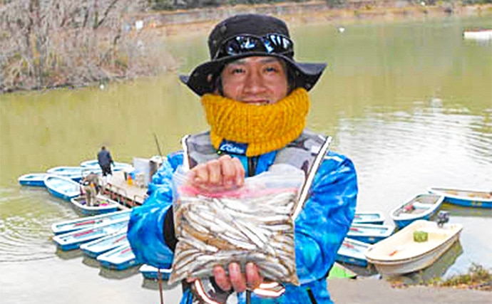 ボートワカサギ釣りで464尾の数釣り　「ボサ」周辺がアタリ【津久井湖】