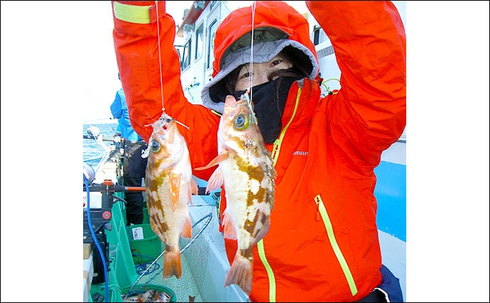 オキメバル釣りで良型多点掛け連発　船中35cm頭に46尾【日立沖】