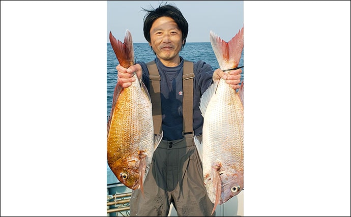【玄界灘】沖のルアーフィッシング釣果情報　タイラバで良型マダイ登場