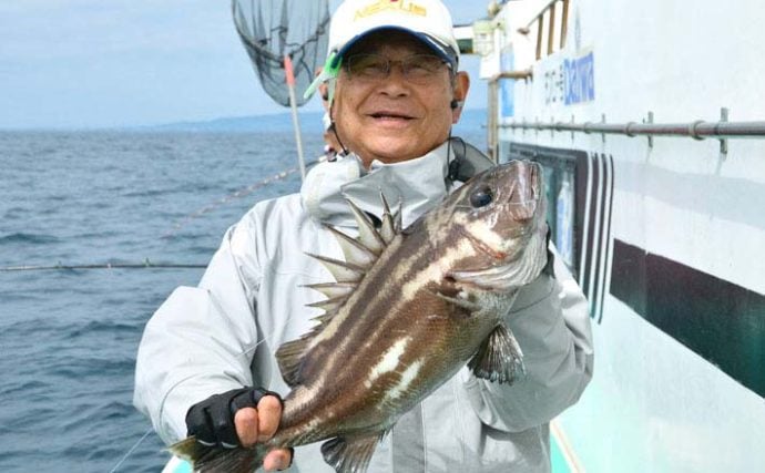 イシナギ釣りで7.9kg頭に船中10尾　アワセがキモ【モンロー号】