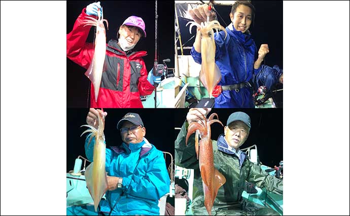 【福岡】夜焚きイカ釣り最新釣果　パラソル級混じり1人120尾と絶好調