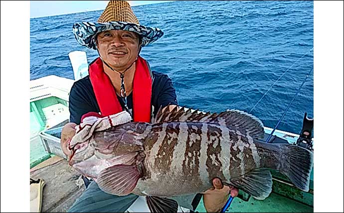 【響灘】沖釣り最新釣果　泳がせ釣りで超大型『アラ』23kg堂々浮上
