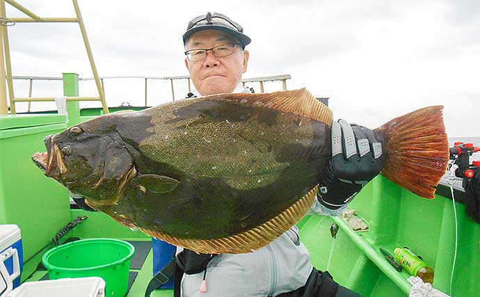 外房ヒラメ釣りで3.8kg頭に9尾　今後は大型に期待大【増栄丸】