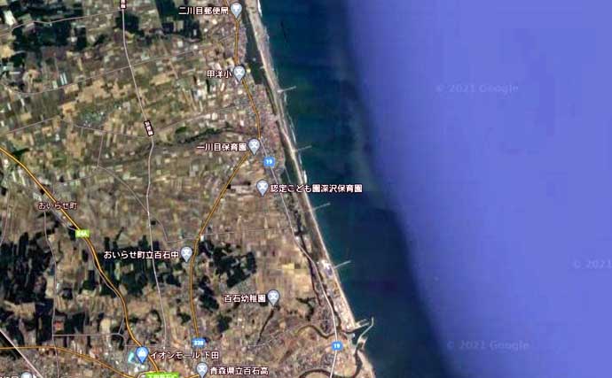 青森県陸っぱり好釣り場：おいらせ突堤　ゼロか爆釣かは『運』次第？