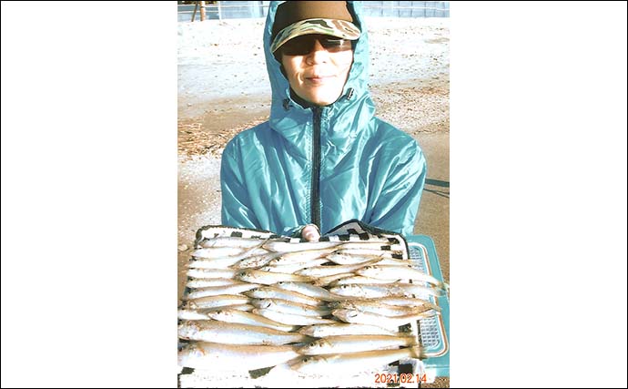 真冬の投げキス釣りで2ケタ釣果　水温安定がカギ【千葉・豊岡海岸】