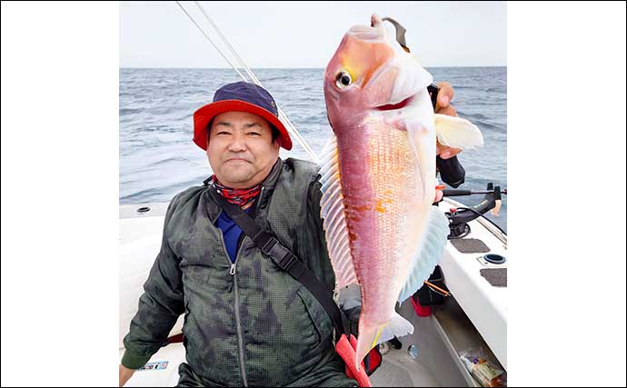 【福岡】沖のエサ釣り最新釣果　『エビラバ』で大型マダイお目見え