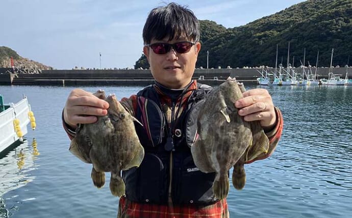 冬の『投げカワハギ釣り』が面白い　磯周りで30cm超登場【串本大島】
