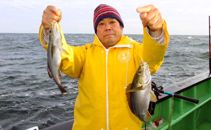 外房イサキ＆ハナダイ釣り盛期到来　速潮対策が奏功し良型手中【増栄丸】