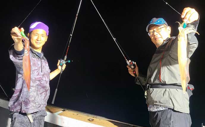 【玄界灘】夜焚きイカ最新釣果　初挑戦の釣りキッズもヤリイカゲット