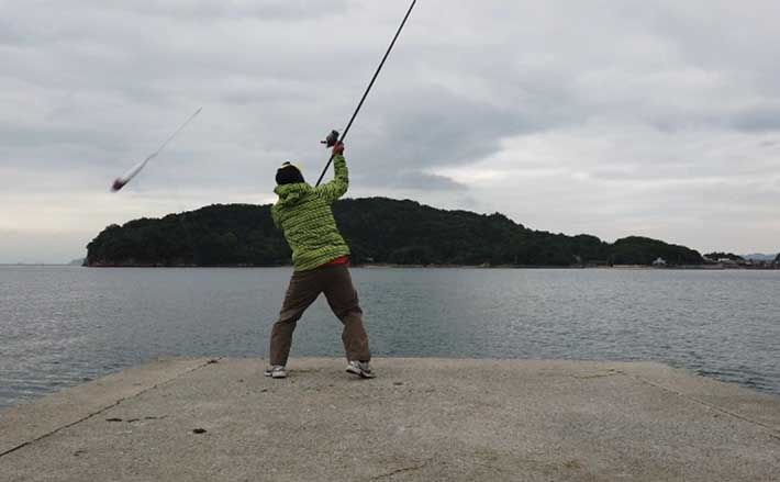投げキス釣りで22cn頭に23匹 ポイントを空撮写真で紹介 広島 Tsurinews