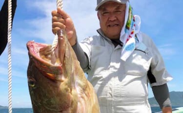 【福岡】沖のエサ釣り最新釣果　イカ泳がせ釣りで30kg大型アラ堂々参上