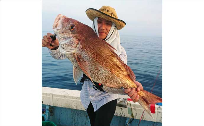 【響灘】沖釣り最新釣果　女性アングラーが20kg大型アラをキャッチ
