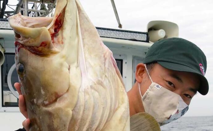 活きイカエサで高級魚「アラ（クエ）」釣り　13kg頭に本命2尾キャッチ