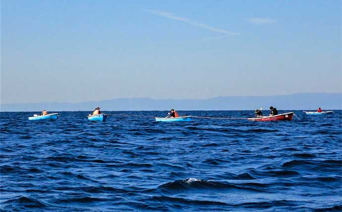 「手こぎボート釣り」で24cm頭にカワハギ7尾　コマセ釣りではマダイも