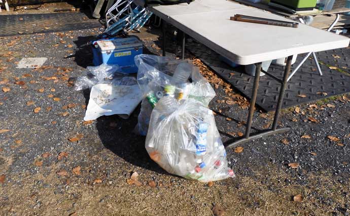 若洲海浜公園でサビキ釣り＆清掃活動　サッパをゲットしプラゴミを排除