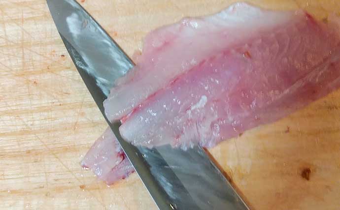 ゲスト魚レシピ：『マツカサ』の刺身　２列ある特殊な中骨処理にご注意