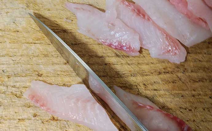 小型のメジナ（グレ・クロ）のおいしい食べ方：クロ酢　刺身と酢がマッチ