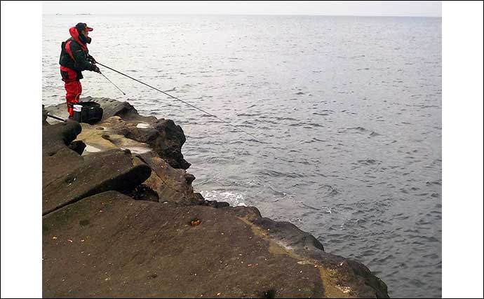 城ヶ島の地磯でフカセ釣り堪能　夕マヅメに35cm級メジナが連発