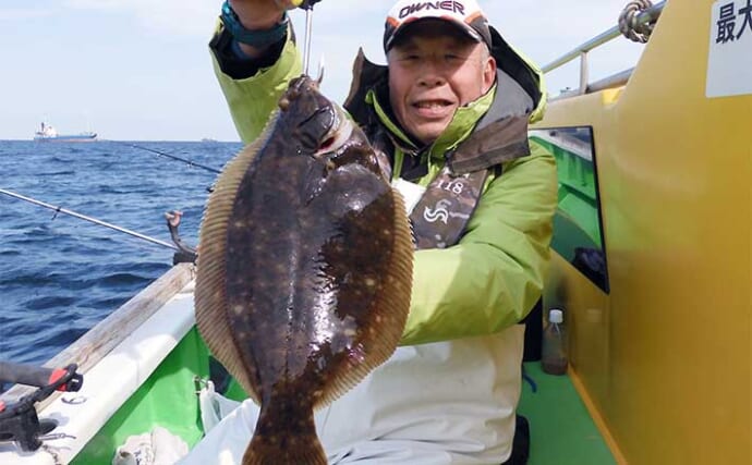 東京湾の船カレイ釣りスタート　41＆34cmマコガレイを好捕　