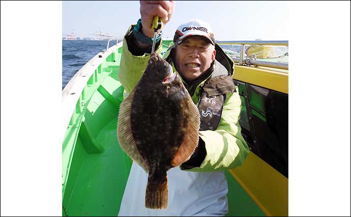 東京湾の船カレイ釣りスタート　41＆34cmマコガレイを好捕　