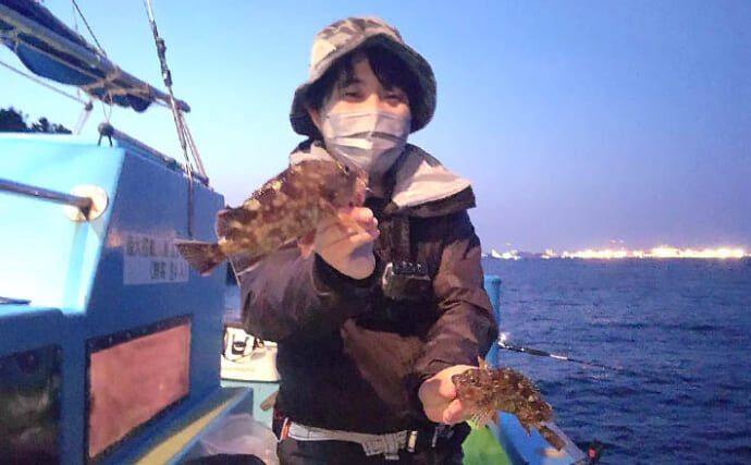 東京湾のアジ・カサゴリレー釣りでクーラー満タン　午後出船で堪能
