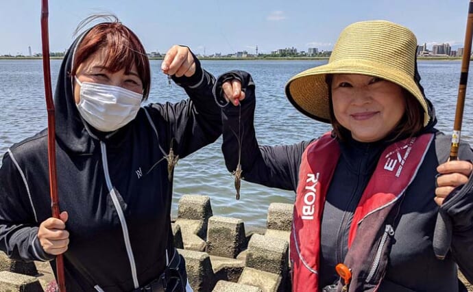 木曽三川河口でテナガエビ釣り満喫　ファミリーで楽しみトップ25匹