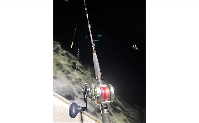夜の船釣りで30cm頭に良型メバル14匹　アオイソメ1匹掛けで手中