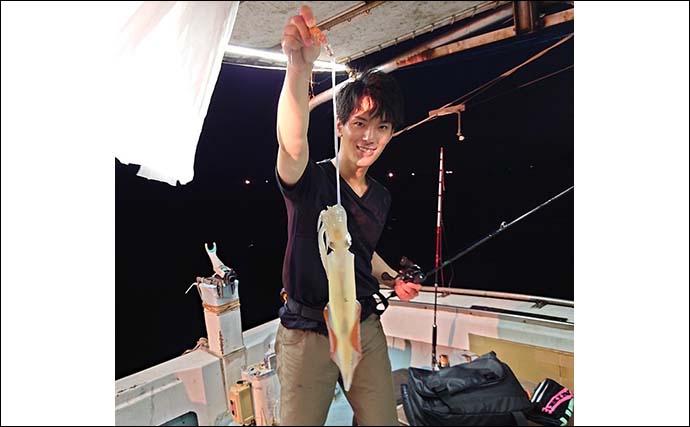 夜焚きイカ釣りでトップ177尾　釣れたイカ泳がせて7kg頭にアラ3尾浮上