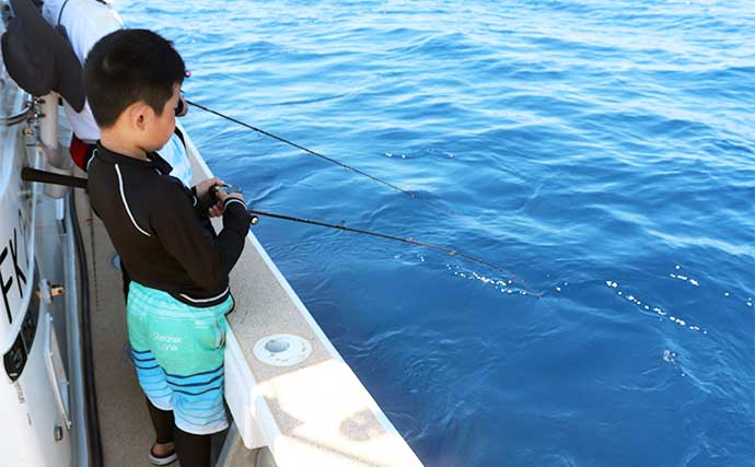 福井でのタイラバ釣行で小学生が70cmオーバーのマダイをゲット