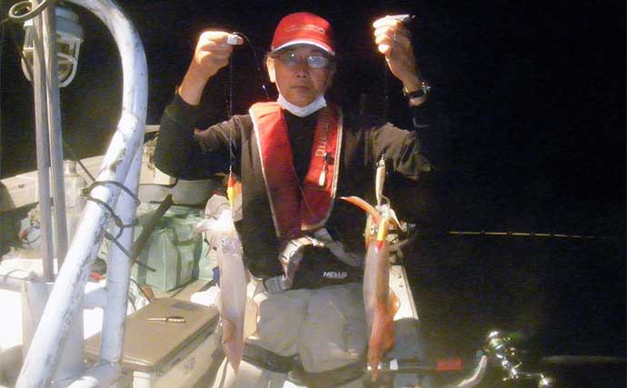 【玄界灘】夜焚きイカ最新釣果　釣る人で40尾前後と好土産に