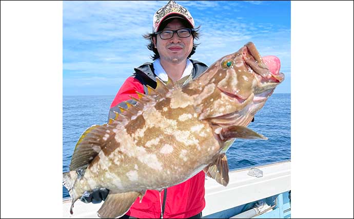 【福岡】沖釣り最新釣果　イカ泳がせで23kg大型『アラ（クエ）』登場
