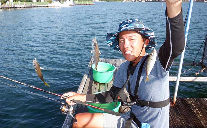 三重のイカダ五目釣りで良型マハタ浮上　サビキで釣ったアジ泳がせ手中