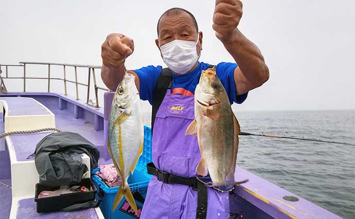 千葉の船イサキ釣りで豪華ゲスト『シマアジ』連打　本命は30cm超えも
