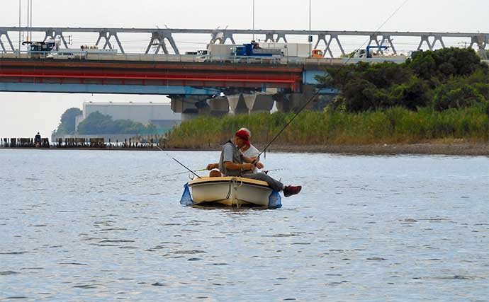 江戸川放水路でのボートハゼ釣りで100尾超え釣果　入れ食いを満喫