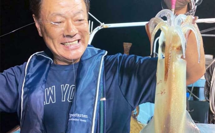 【福岡】夜焚きイカ最新釣果　ブドウイカ混じりで釣る人300尾