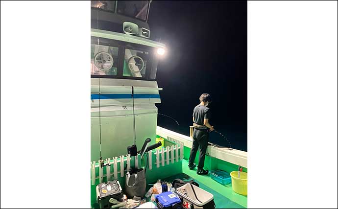 愛媛イカメタル釣行でケンサキイカ25杯　サメ対策にはハイギアリール