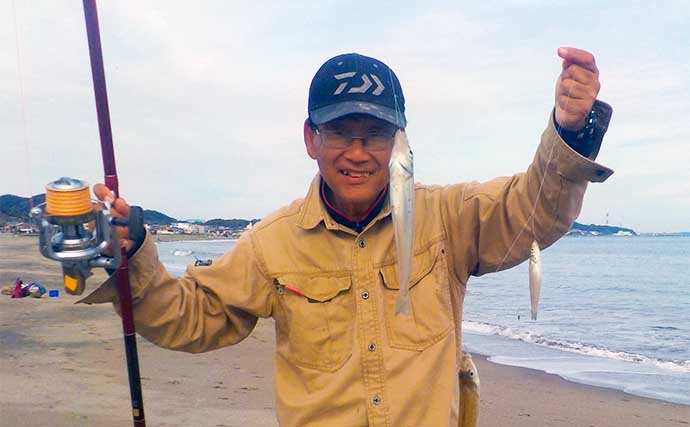 神奈川・三浦海岸のキス投げ釣りで本命52尾　良型混じりもピンギス中心