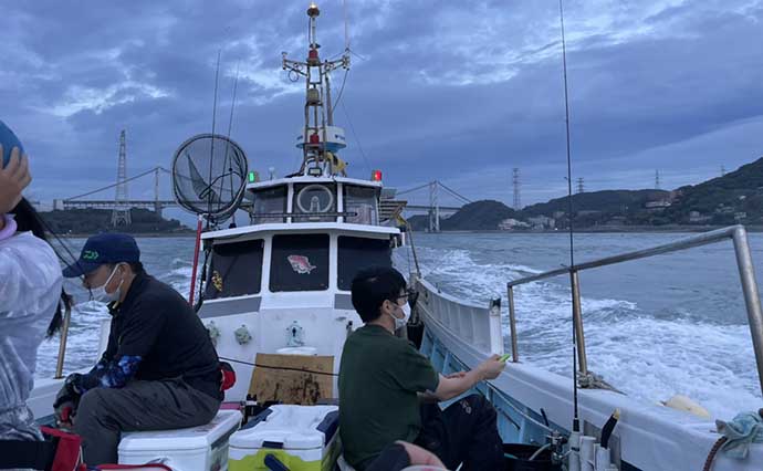 関門海峡のテンヤマダイ釣りで72cm頭に9匹　良型ばかり連発に満足