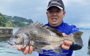 神奈川の堤防ウキダンゴ釣りで50cm「年無し」クロダイキャッチ