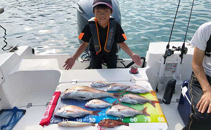 【福岡】船のエサ釣り最新釣果　小学生アングラーが食べ頃マダイ好捕