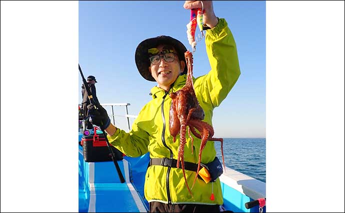 鹿島沖エギダコ釣りで1.2kg頭にトップ30尾　根掛かりもほぼ無し