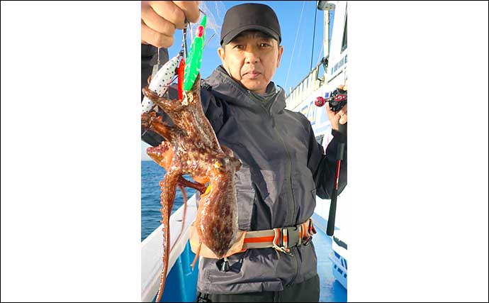 鹿島沖エギダコ釣りで1.2kg頭にトップ30尾　根掛かりもほぼ無し